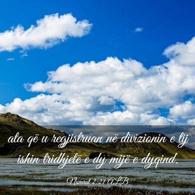 Picture 03 - Numrat 2:21 ALB - ata që u regjistruan në divizionin e tij ishin - Bible Verse Picture
