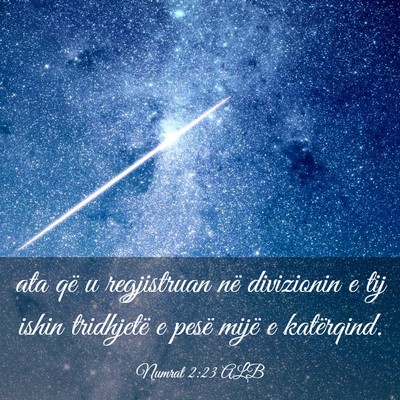 Picture 03 - Numrat 2:23 ALB - ata që u regjistruan në divizionin e tij ishin - Bible Verse Picture