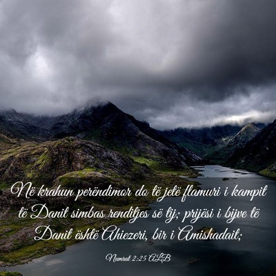 Picture 03 - Numrat 2:25 ALB - Në krahun perëndimor do të jetë flamuri i - Bible Verse Picture