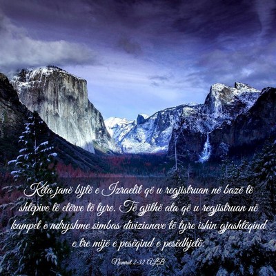 Picture 03 - Numrat 2:32 ALB - Këta janë bijtë e Izraelit që u regjistruan - Bible Verse Picture