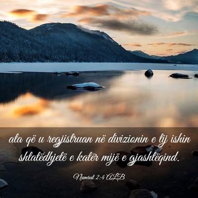 Picture 03 - Numrat 2:4 ALB - ata që u regjistruan në divizionin e tij ishin - Bible Verse Picture