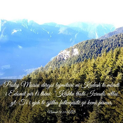 Picture 03 - Numrat 20:14 ALB - Pastaj Moisiu dërgoi lajmëtarë në Kadesh te - Bible Verse Picture