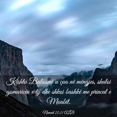 Picture 03 - Numrat 22:21 ALB - Kështu Balaami u çua në mëngjes, shaloi - Bible Verse Picture
