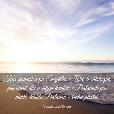 Picture 03 - Numrat 22:25 ALB - Kur gomarica pa Engjëllin e Zotit, u shtrëngua - Bible Verse Picture
