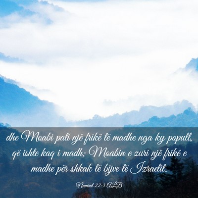 Picture 03 - Numrat 22:3 ALB - dhe Moabi pati një frikë të madhe nga ky - Bible Verse Picture