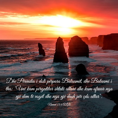 Picture 03 - Numrat 23:4 ALB - Dhe Perëndia i doli përpara Balaamit, dhe - Bible Verse Picture