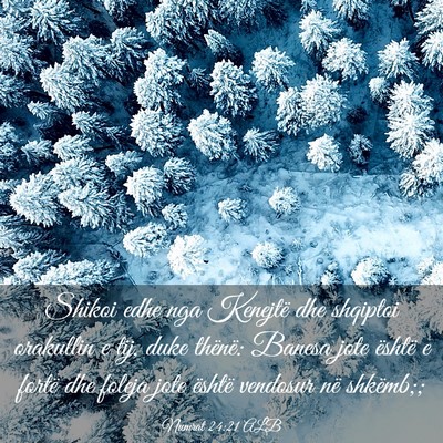 Picture 03 - Numrat 24:21 ALB - Shikoi edhe nga Kenejtë dhe shqiptoi orakullin e - Bible Verse Picture