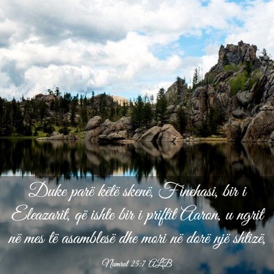 Picture 03 - Numrat 25:7 ALB - Duke parë këtë skenë, Finehasi, bir i - Bible Verse Picture