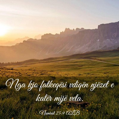 Picture 03 - Numrat 25:9 ALB - Nga kjo fatkeqësi vdiqën njëzet e katër mijë - Bible Verse Picture