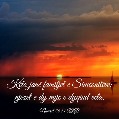 Picture 03 - Numrat 26:14 ALB - Këto janë familjet e Simeonitëve: njëzet e dy - Bible Verse Picture