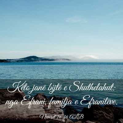 Picture 03 - Numrat 26:36 ALB - Këto janë bijtë e Shuthelahut: nga Efrani, - Bible Verse Picture