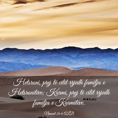 Picture 03 - Numrat 26:6 ALB - Hetsroni, prej të cilit rrjedh familja e - Bible Verse Picture