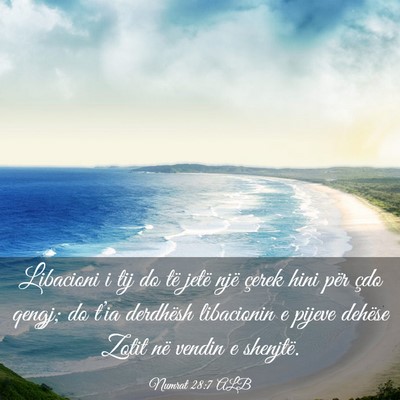 Picture 03 - Numrat 28:7 ALB - Libacioni i tij do të jetë një çerek hini - Bible Verse Picture