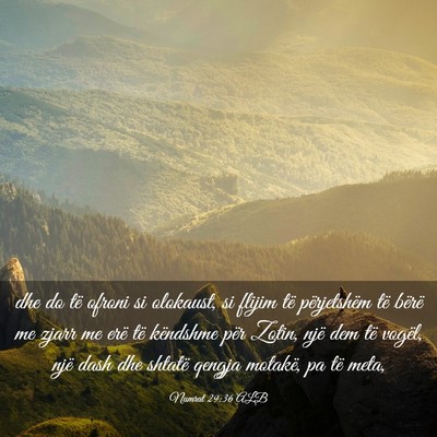 Picture 03 - Numrat 29:36 ALB - dhe do të ofroni si olokaust, si flijim të - Bible Verse Picture