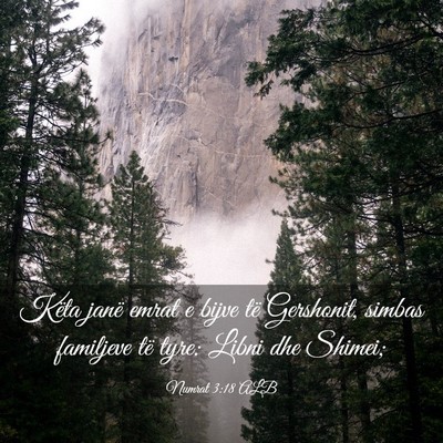 Picture 03 - Numrat 3:18 ALB - Këta janë emrat e bijve të Gershonit, simbas - Bible Verse Picture