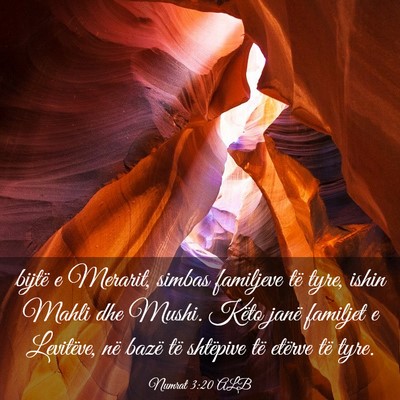 Picture 03 - Numrat 3:20 ALB - bijtë e Merarit, simbas familjeve të tyre, - Bible Verse Picture