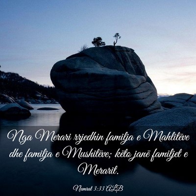 Picture 03 - Numrat 3:33 ALB - Nga Merari rrjedhin familja e Mahlitëve dhe - Bible Verse Picture