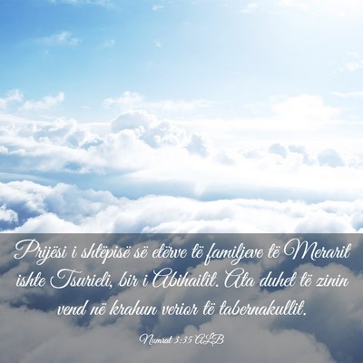 Picture 03 - Numrat 3:35 ALB - Prijësi i shtëpisë së etërve të familjeve - Bible Verse Picture