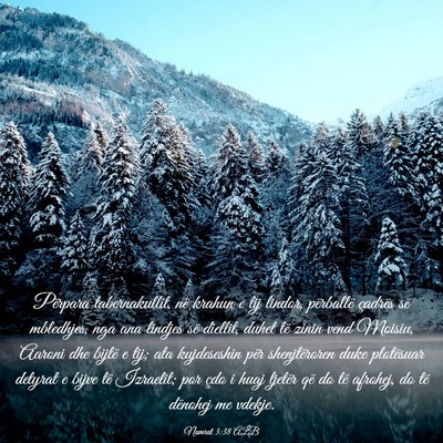Picture 03 - Numrat 3:38 ALB - Përpara tabernakullit, në krahun e tij lindor, - Bible Verse Picture