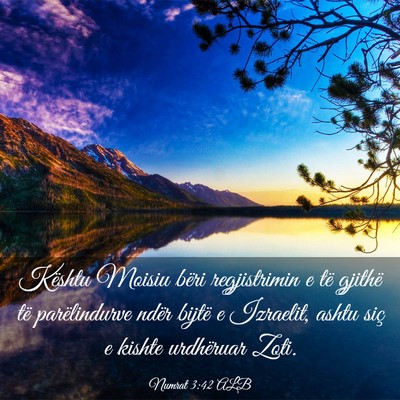 Picture 03 - Numrat 3:42 ALB - Kështu Moisiu bëri regjistrimin e të gjithë - Bible Verse Picture