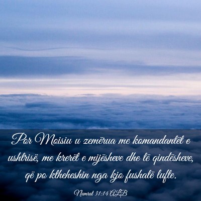 Picture 03 - Numrat 31:14 ALB - Por Moisiu u zemërua me komandantët e - Bible Verse Picture