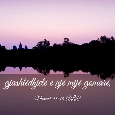 Picture 03 - Numrat 31:34 ALB - gjashtëdhjetë e një mijë - Bible Verse Picture