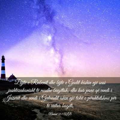 Picture 03 - Numrat 32:1 ALB - Bijtë e Rubenit dhe bijtë e Gadit kishin një - Bible Verse Picture
