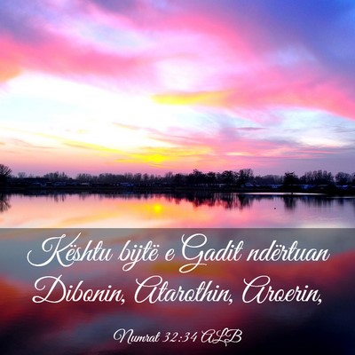 Picture 03 - Numrat 32:34 ALB - Kështu bijtë e Gadit ndërtuan Dibonin, - Bible Verse Picture
