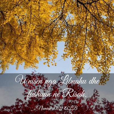 Picture 03 - Numrat 33:21 ALB - U nisën nga Libnahu dhe fushuan në - Bible Verse Picture
