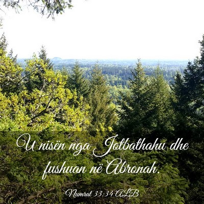 Picture 03 - Numrat 33:34 ALB - U nisën nga Jotbathahu dhe fushuan në - Bible Verse Picture