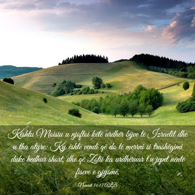 Picture 03 - Numrat 34:13 ALB - Kështu Moisiu u njoftoi këtë urdhër bijve të - Bible Verse Picture