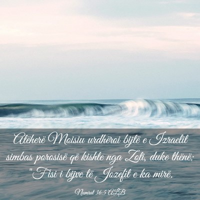 Picture 03 - Numrat 36:5 ALB - Atëherë Moisiu urdhëroi bijtë e Izraelit - Bible Verse Picture