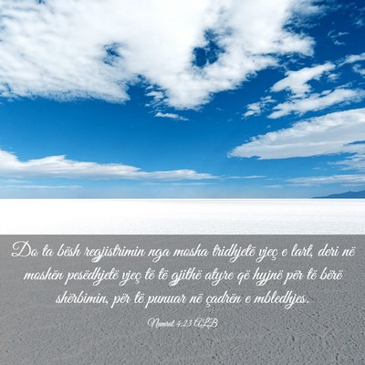 Picture 03 - Numrat 4:23 ALB - Do ta bësh regjistrimin nga mosha tridhjetë - Bible Verse Picture
