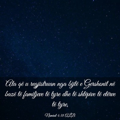 Picture 03 - Numrat 4:38 ALB - Ata që u regjistruan nga bijtë e Gershonit në - Bible Verse Picture