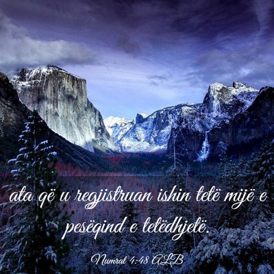 Picture 03 - Numrat 4:48 ALB - ata që u regjistruan ishin tetë mijë e - Bible Verse Picture