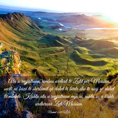 Picture 03 - Numrat 4:49 ALB - Ata u regjistruan, simbas urdhrit të Zotit për - Bible Verse Picture