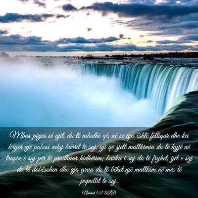 Picture 03 - Numrat 5:27 ALB - Mbas pirjes së ujit, do të ndodhë që, në se - Bible Verse Picture
