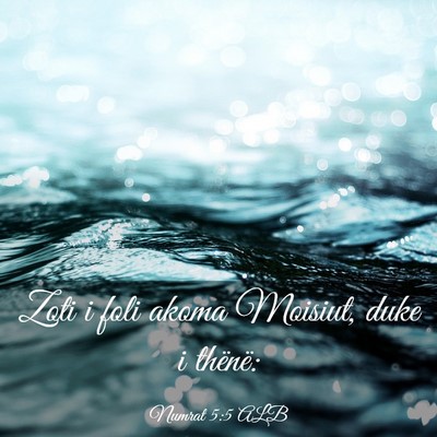 Picture 03 - Numrat 5:5 ALB - Zoti i foli akoma Moisiut, duke i - Bible Verse Picture