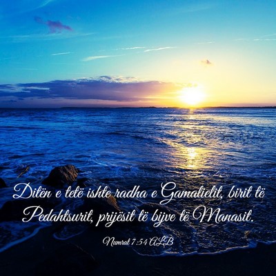Picture 03 - Numrat 7:54 ALB - Ditën e tetë ishte radha e Gamalielit, birit - Bible Verse Picture