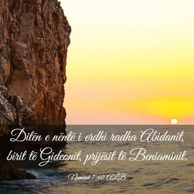 Picture 03 - Numrat 7:60 ALB - Ditën e nëntë i erdhi radha Abidanit, birit - Bible Verse Picture