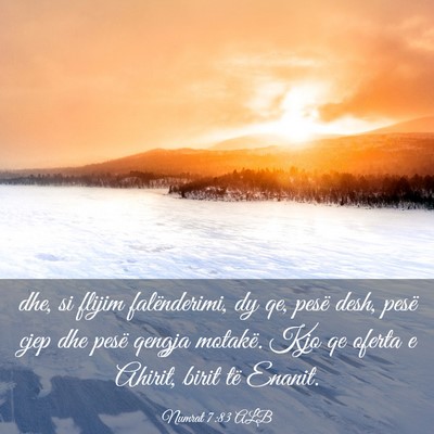 Picture 03 - Numrat 7:83 ALB - dhe, si flijim falënderimi, dy qe, pesë desh, - Bible Verse Picture