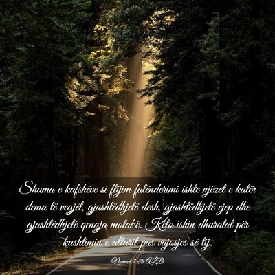 Picture 03 - Numrat 7:88 ALB - Shuma e kafshëve si flijim falënderimi ishte - Bible Verse Picture