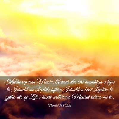 Picture 03 - Numrat 8:20 ALB - Kështu vepruan Moisiu, Aaroni dhe tërë - Bible Verse Picture