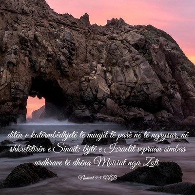 Picture 03 - Numrat 9:5 ALB - ditën e katërmbëdhjetë të muajit të parë - Bible Verse Picture