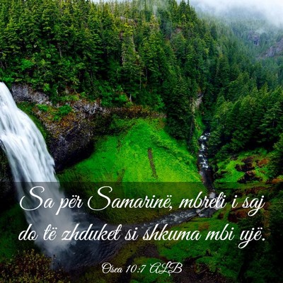 Picture 03 - Osea 10:7 ALB - Sa për Samarinë, mbreti i saj do të zhduket si - Bible Verse Picture