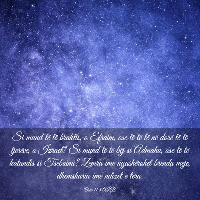 Picture 03 - Osea 11:8 ALB - Si mund të të braktis, o Efraim, ose të të - Bible Verse Picture
