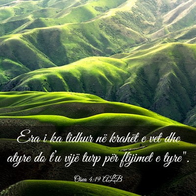 Picture 03 - Osea 4:19 ALB - Era i ka lidhur në krahët e vet dhe atyre do - Bible Verse Picture