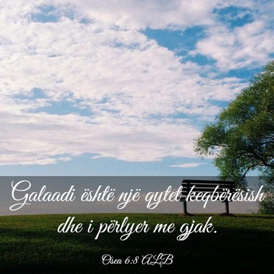 Picture 03 - Osea 6:8 ALB - Galaadi është një qytet keqbërësish dhe i - Bible Verse Picture