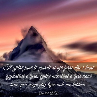 Picture 03 - Osea 7:7 ALB - Të gjithë janë të zjarrtë si një furrë dhe - Bible Verse Picture