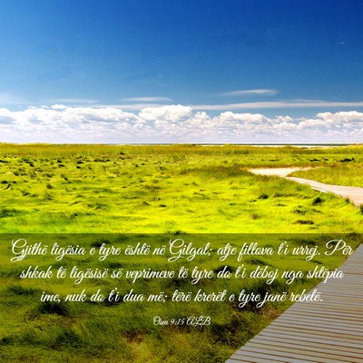 Picture 03 - Osea 9:15 ALB - Gjithë ligësia e tyre është në Gilgal; atje - Bible Verse Picture